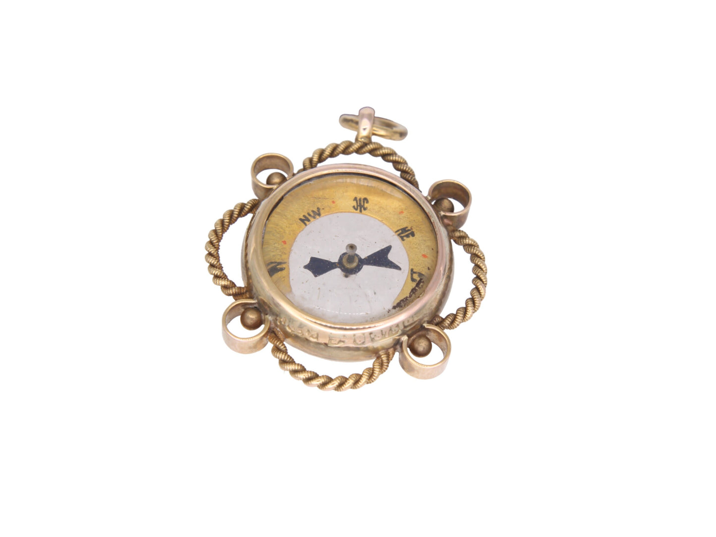 Antique 9ct Gold Compass Pendant, 1899