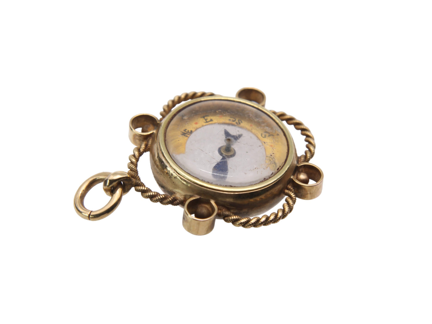 Antique 9ct Gold Compass Pendant, 1899