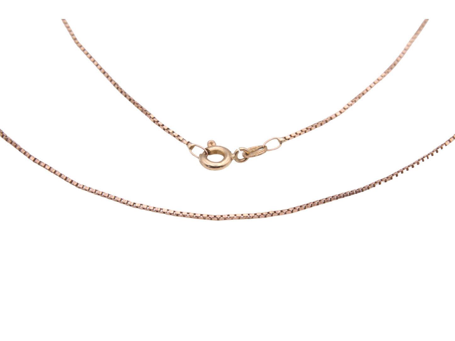 Vintage 9ct Gold Box Link Necklace