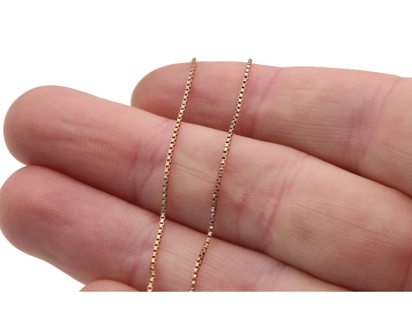 Vintage 9ct Gold Box Link Necklace