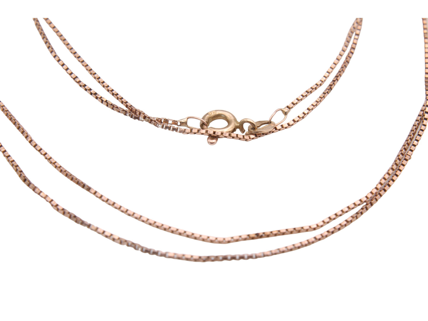 Vintage 9ct Gold Box Link Necklace