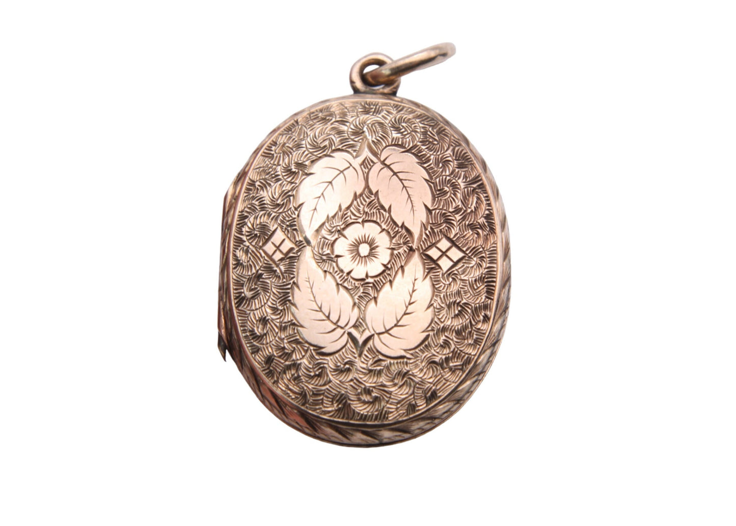 Antique 9ct Gold Back & Front Decorative Forget-me-not Locket