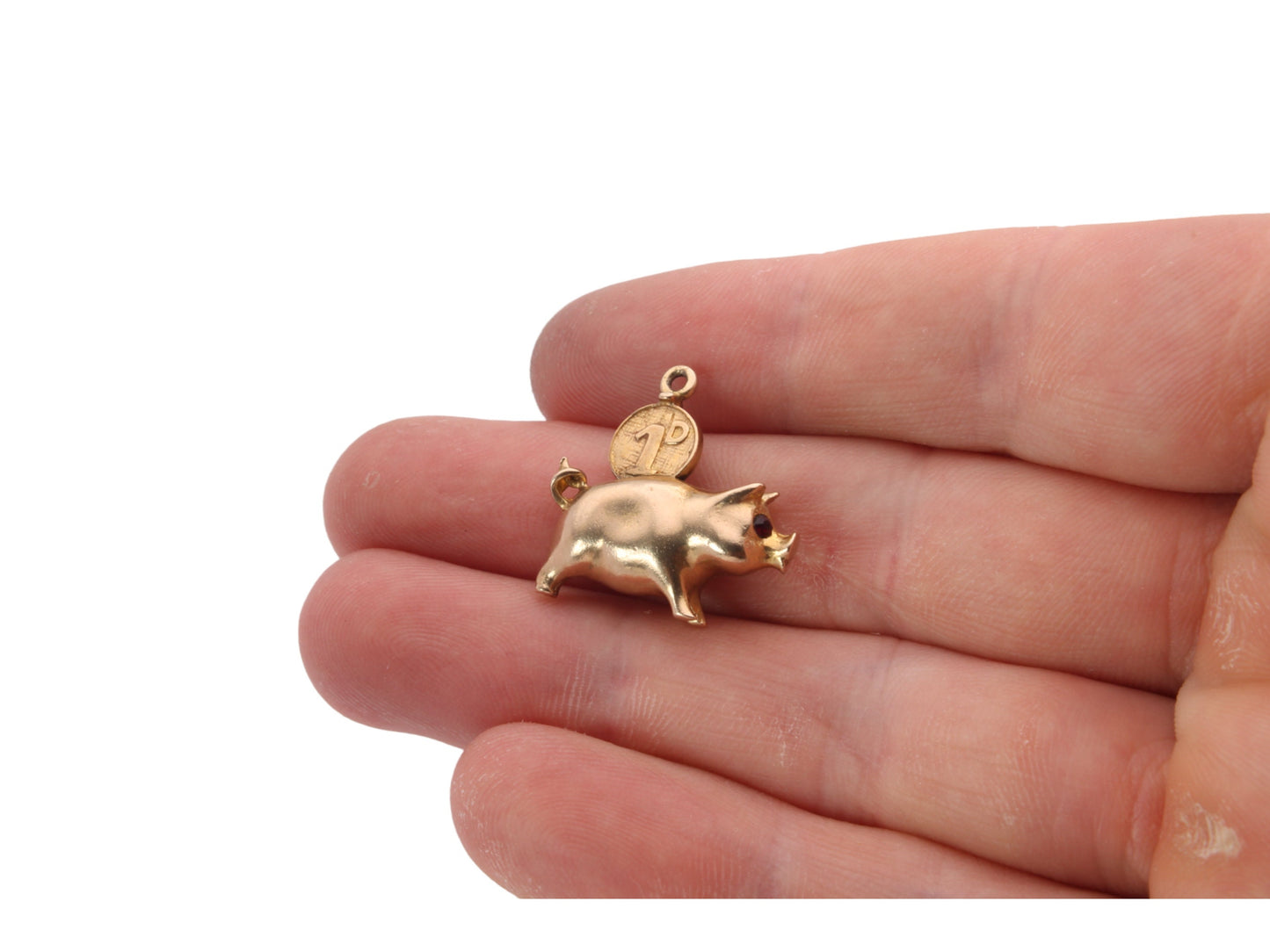 Vintage 9ct Gold Piggy Bank Charm, 4.4 grams