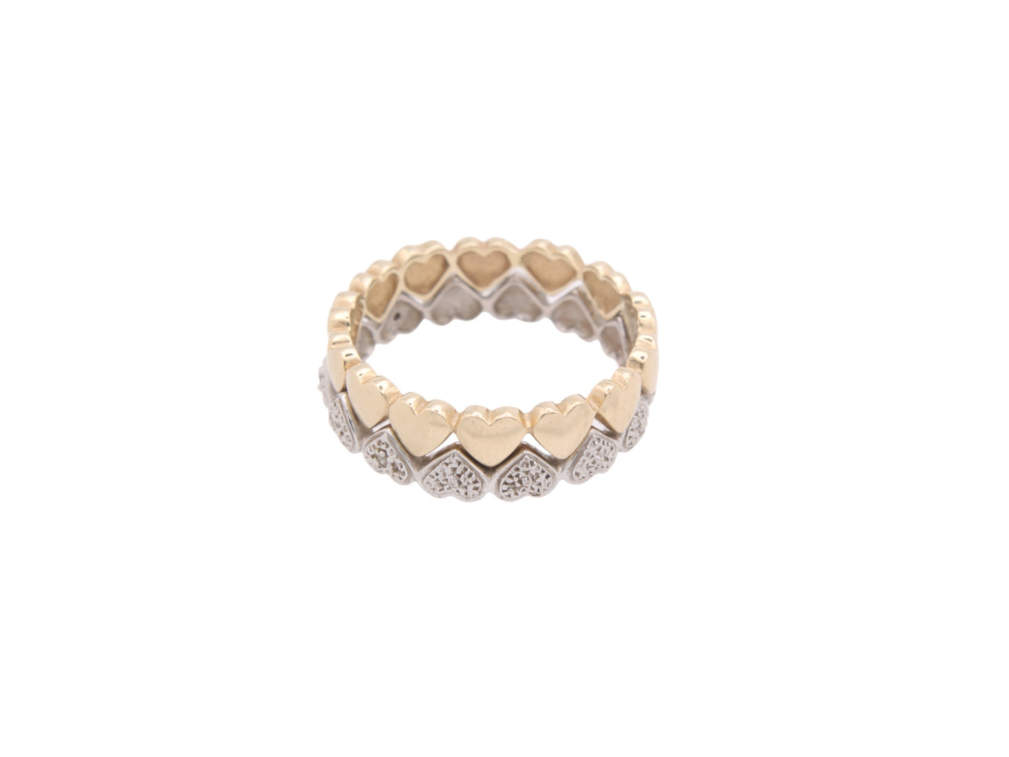 Vintage 9ct Gold Interlocking Heart Rings