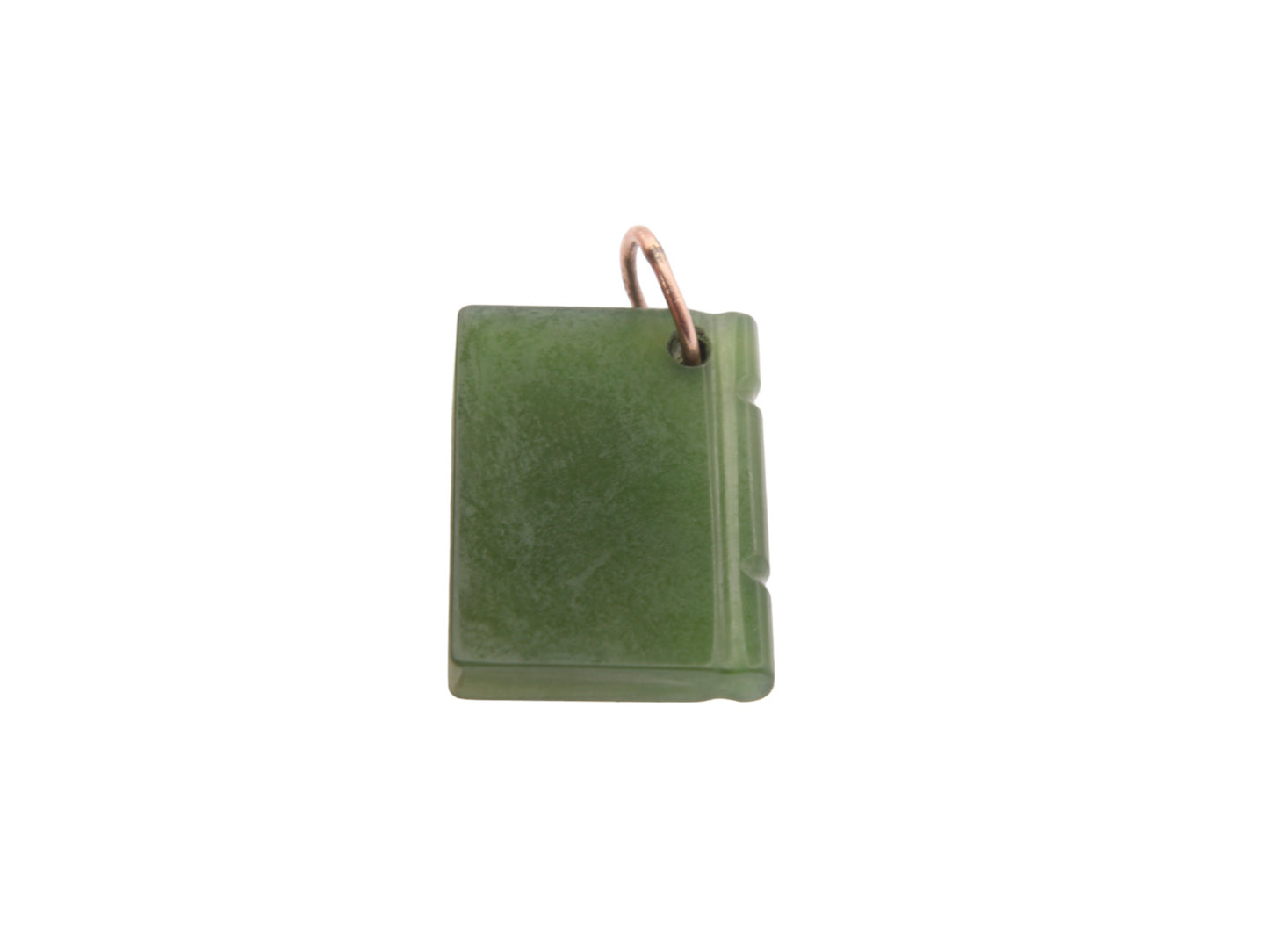 Antique New Zealand Nephrite Book Charm Pendant