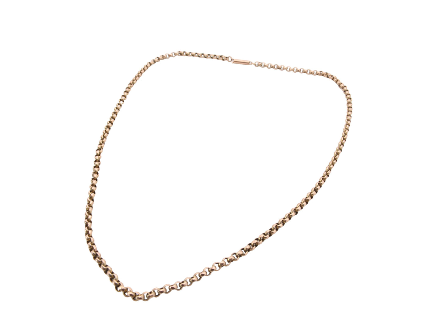 Antique 9ct Gold Faceted Belcher Link Necklace, 18.5"