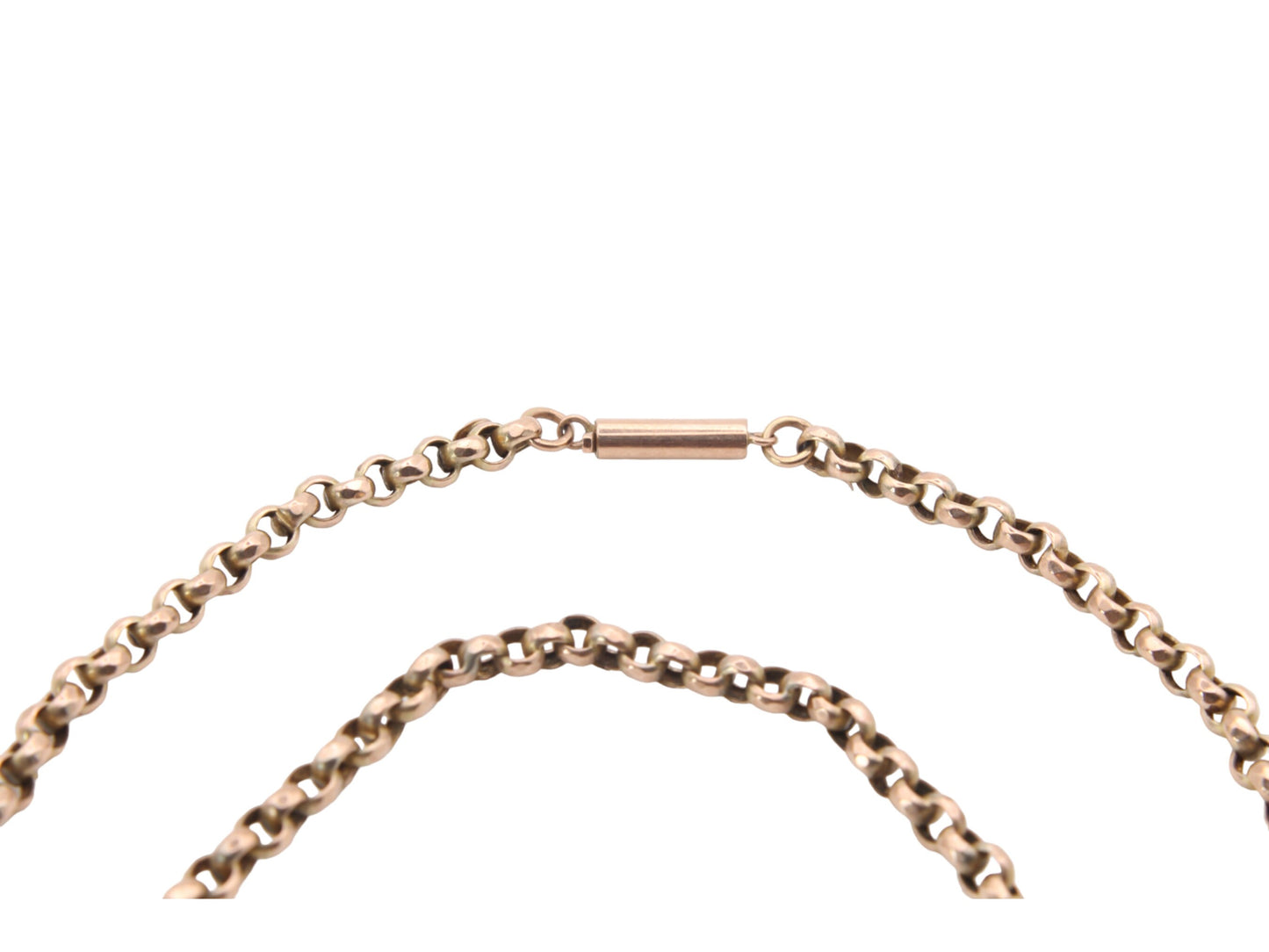 Antique 9ct Gold Faceted Belcher Link Necklace, 18.5"