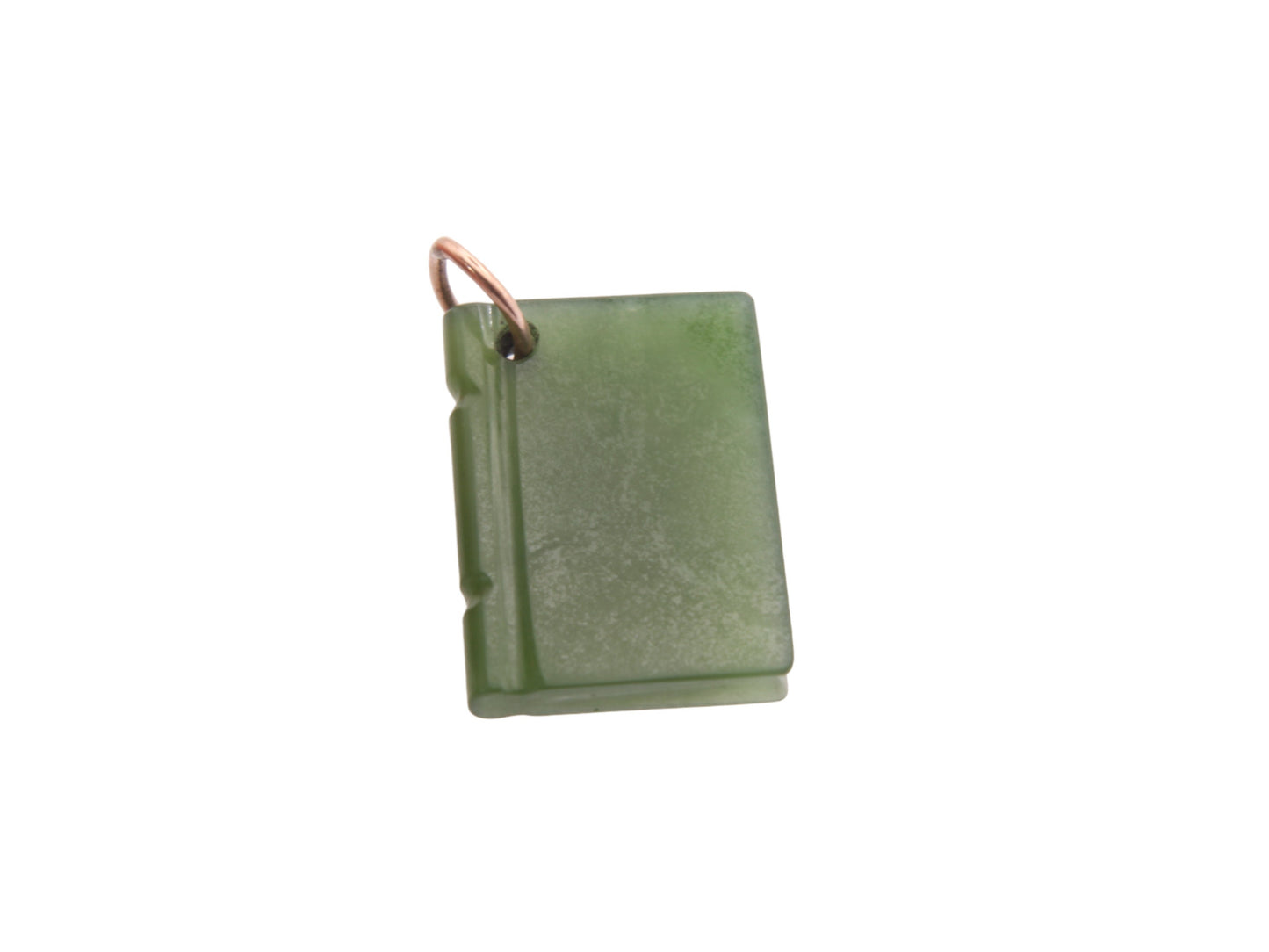 Antique New Zealand Nephrite Book Charm Pendant