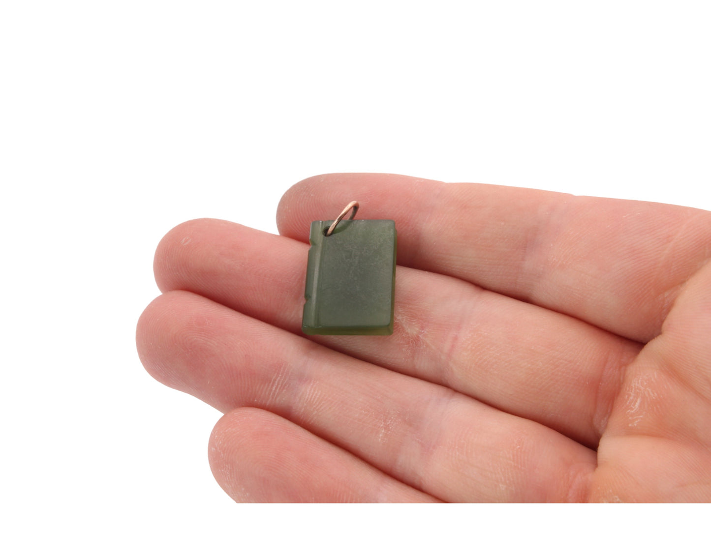 Antique New Zealand Nephrite Book Charm Pendant