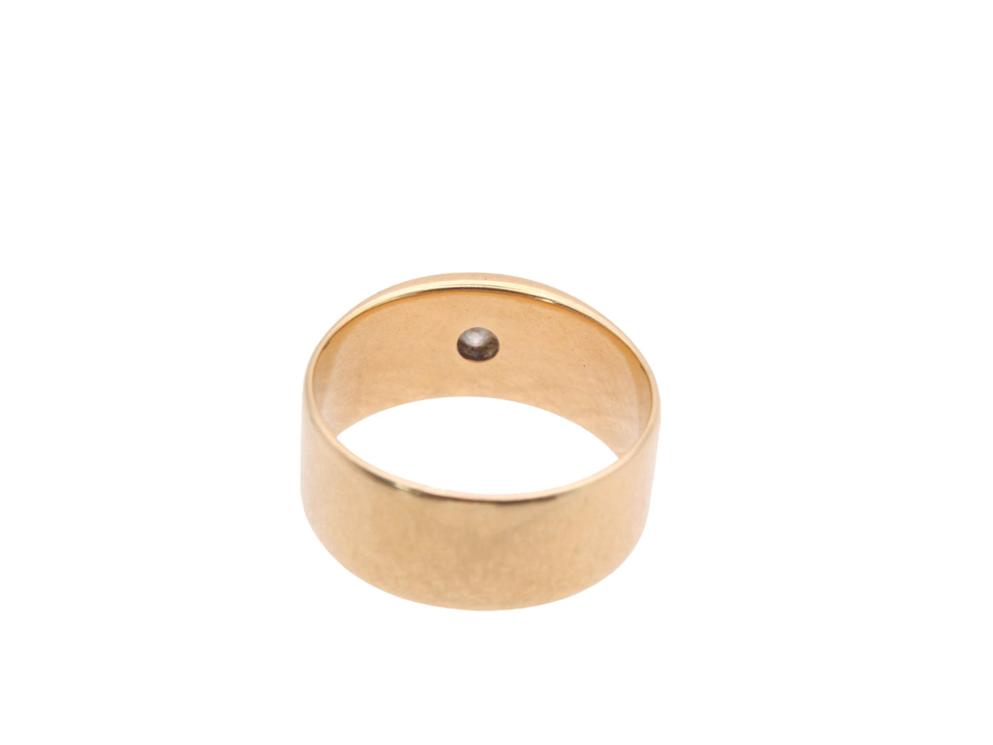 Antique 18ct Gold Diamond Wide Cigar Wedding Ring Band