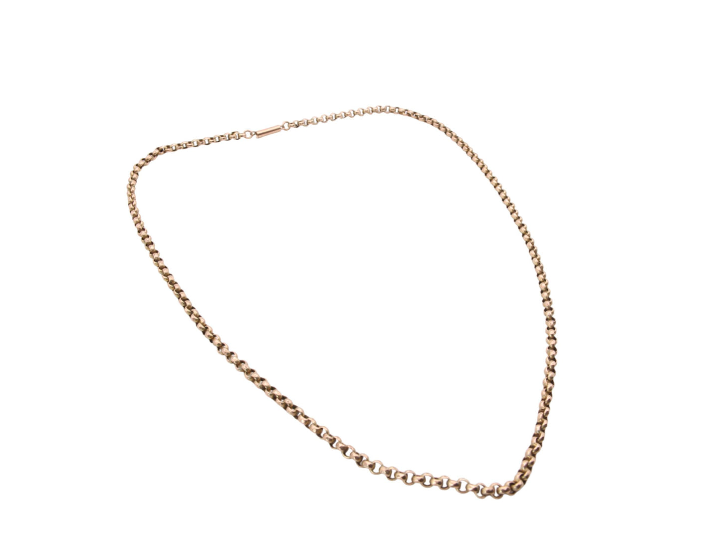 Antique 9ct Gold Faceted Belcher Link Necklace, 18.5"