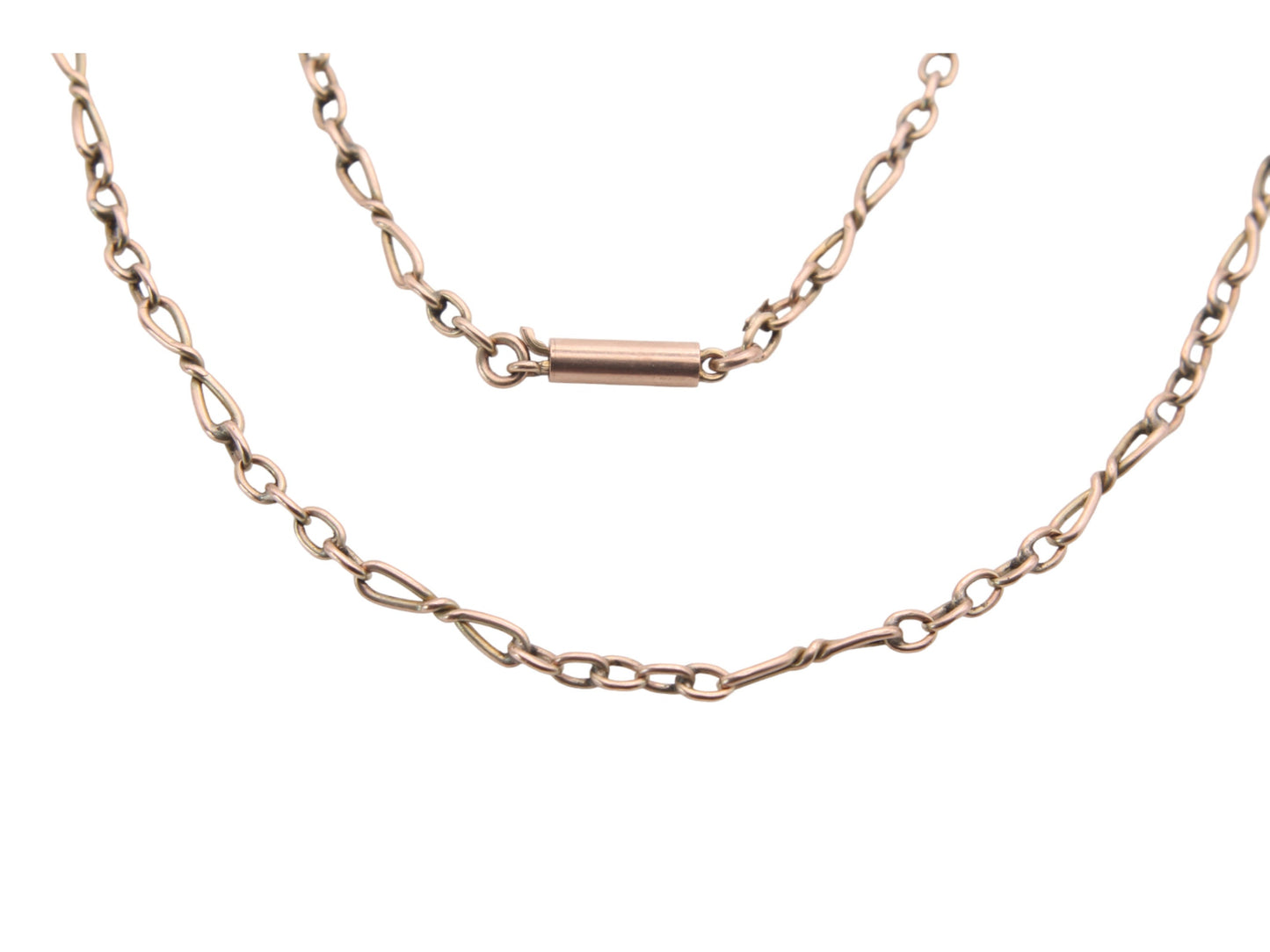 Antique 9ct Gold Fancy Infinity Link Necklace