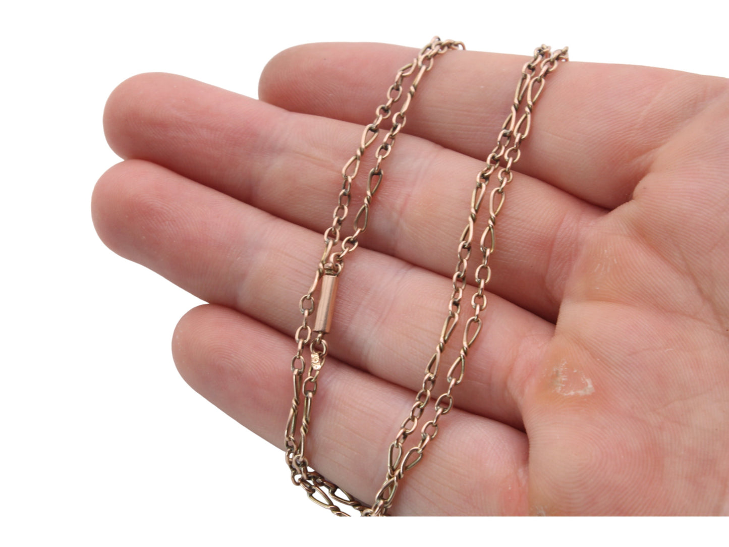 Antique 9ct Gold Fancy Infinity Link Necklace