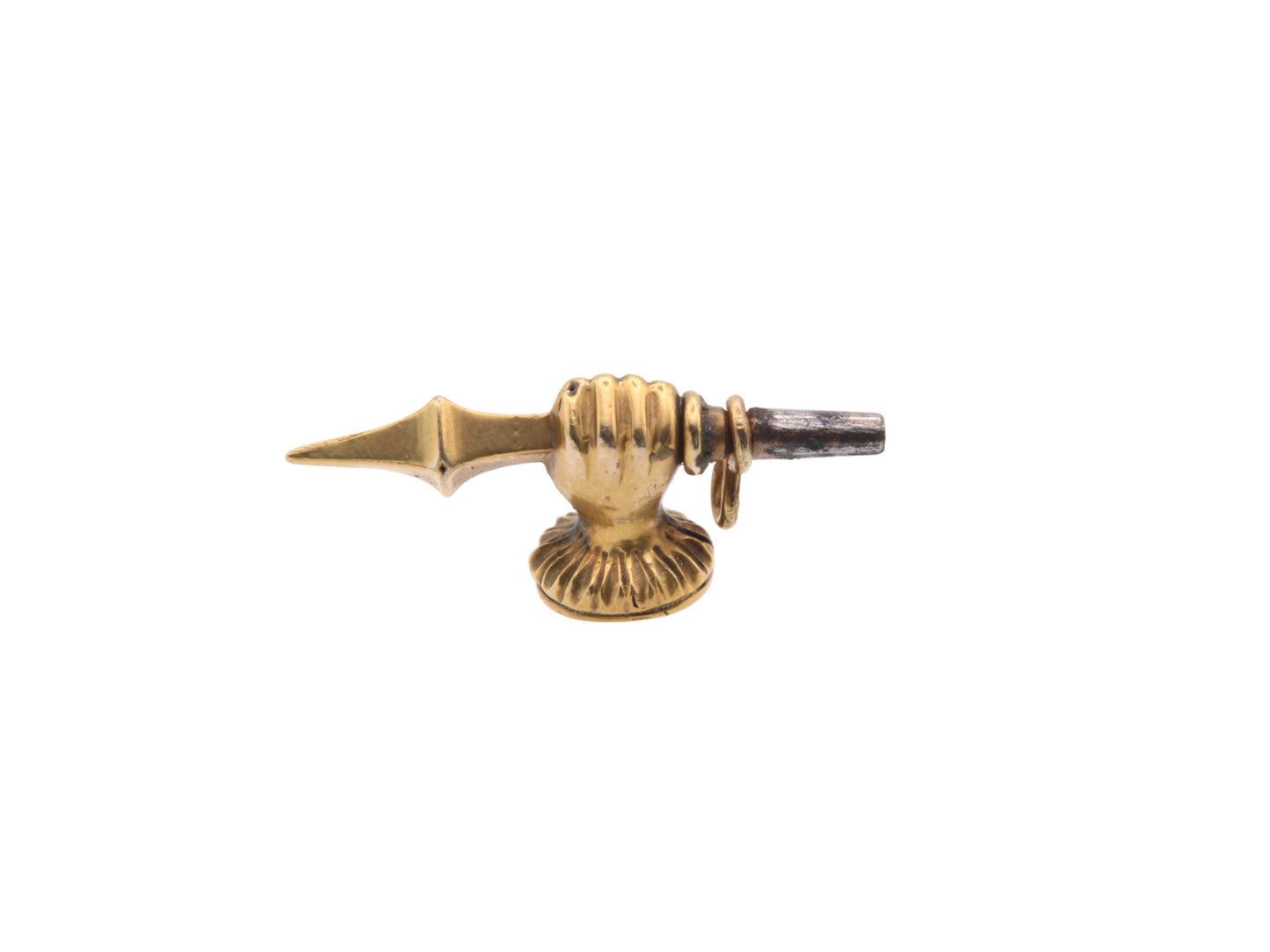 Antique 15ct Gold Clenched Fist Hand Pendant Watch Key
