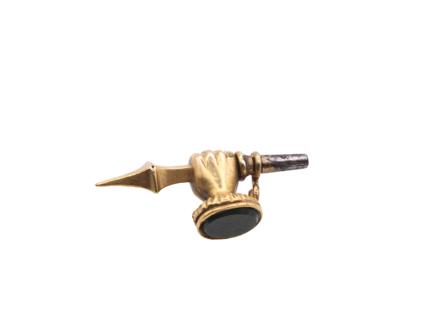 Antique 15ct Gold Clenched Fist Hand Pendant Watch Key