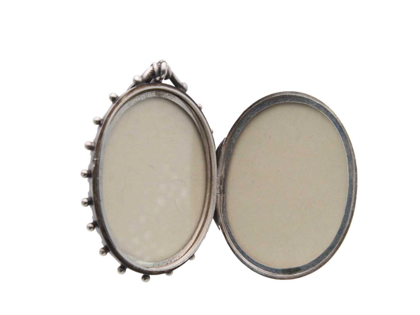 Antique Victorian Forget Me Not Silver Locket, 1881