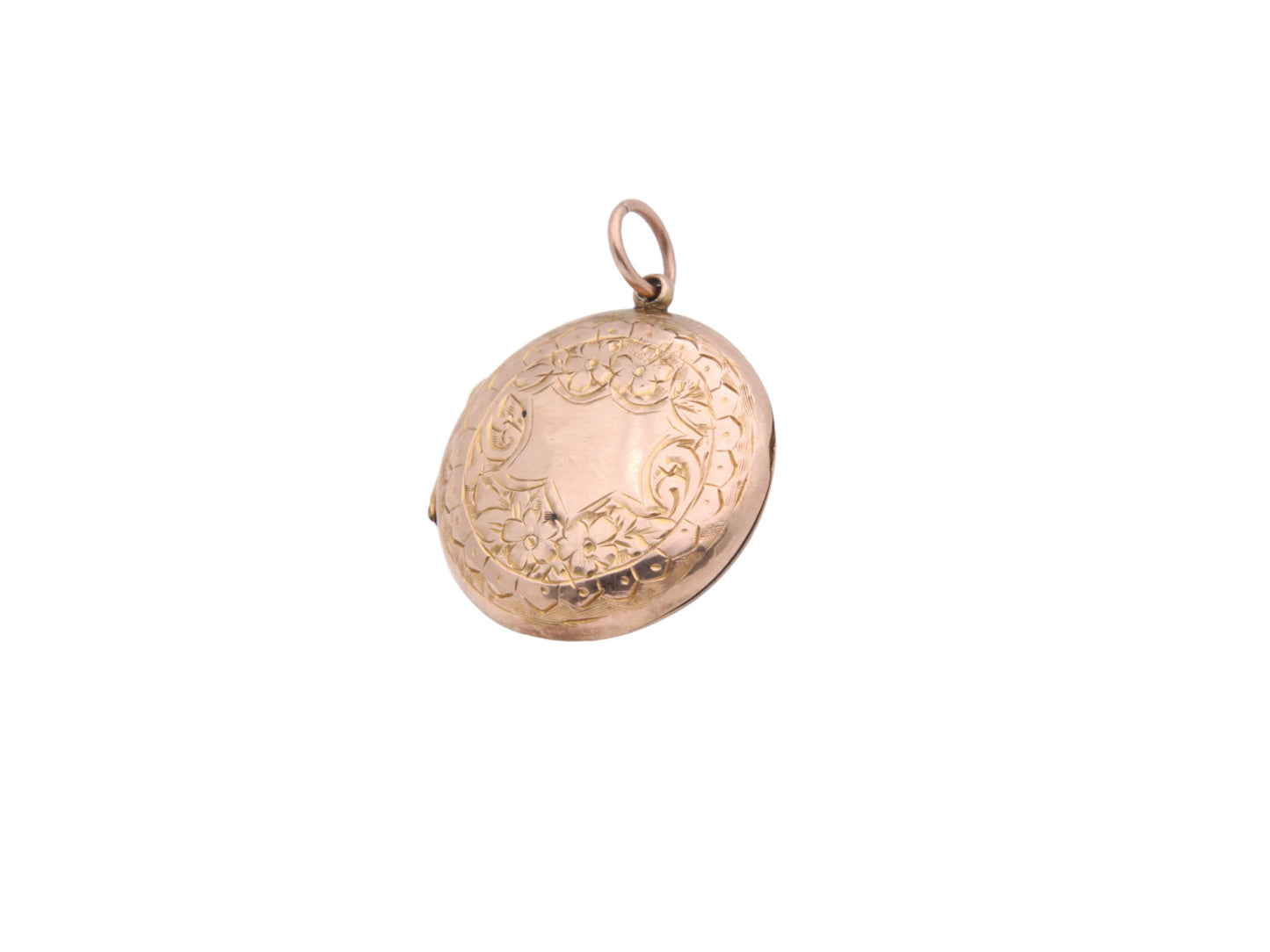 Antique 9ct Gold Back & Front Ivy Forget Me Not Locket
