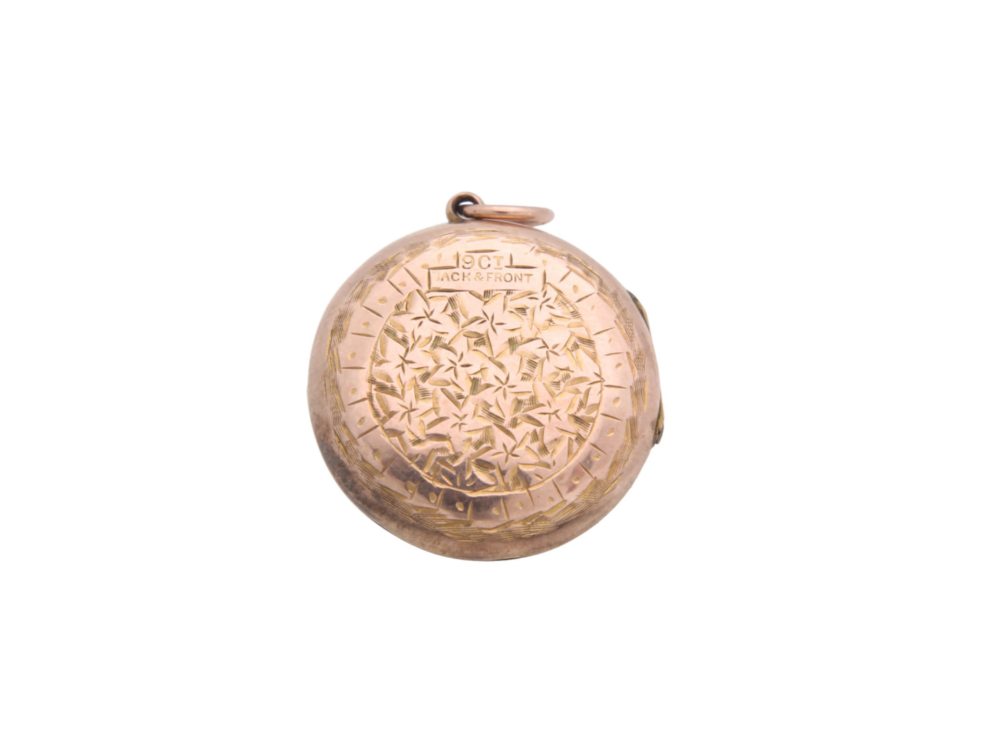 Antique 9ct Gold Back & Front Ivy Forget Me Not Locket