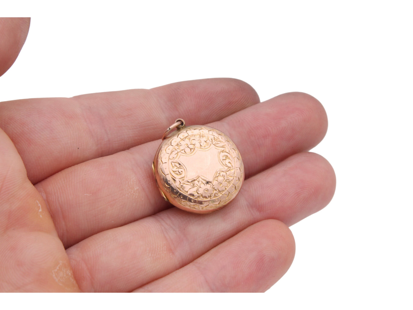 Antique 9ct Gold Back & Front Ivy Forget Me Not Locket