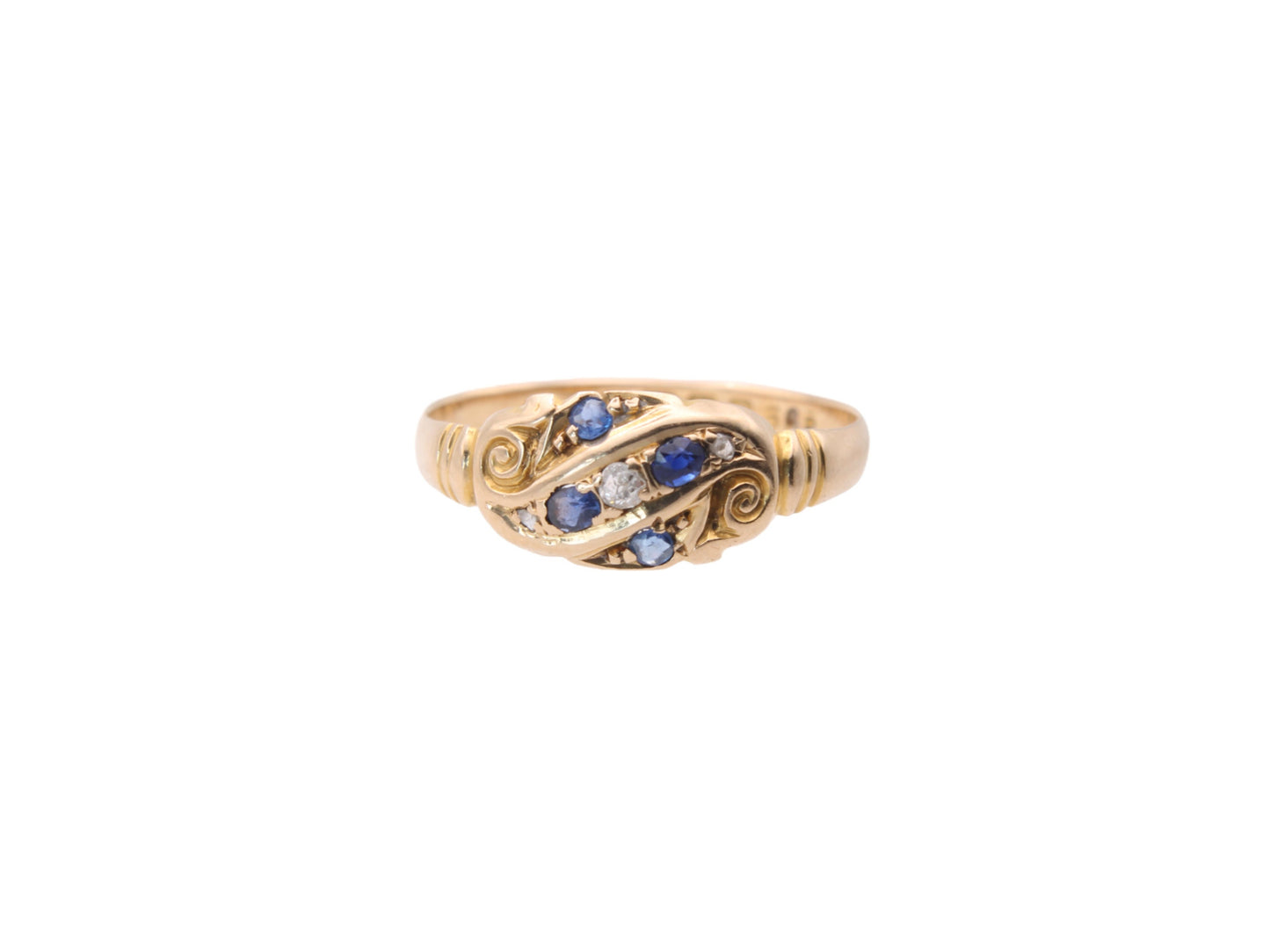 Antique Edwardian 18ct Gold Sapphire & Diamond Ring