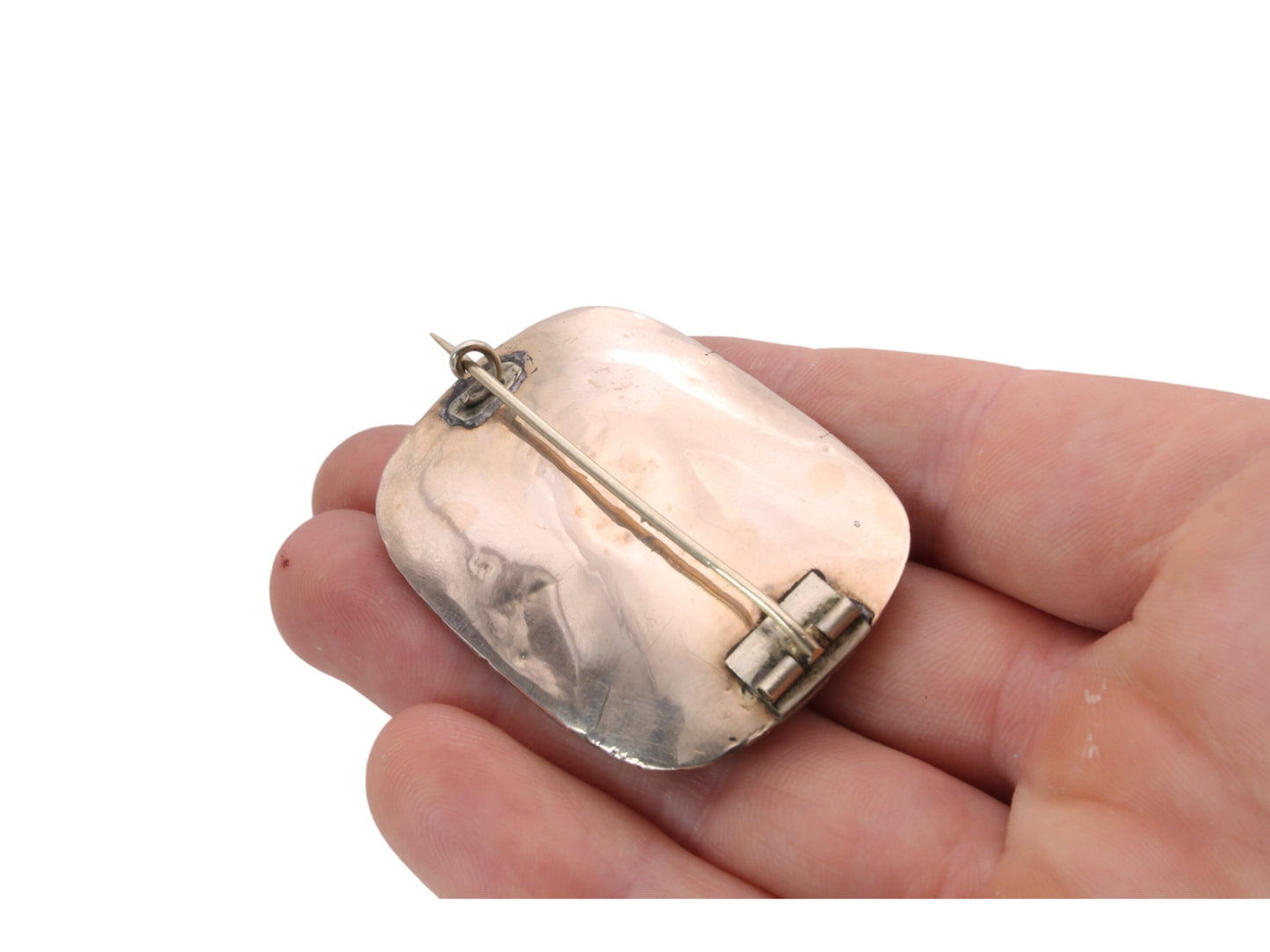 Antique Victorian Large 9ct Gold Enamel Mourning Brooch 'In Memory Of'