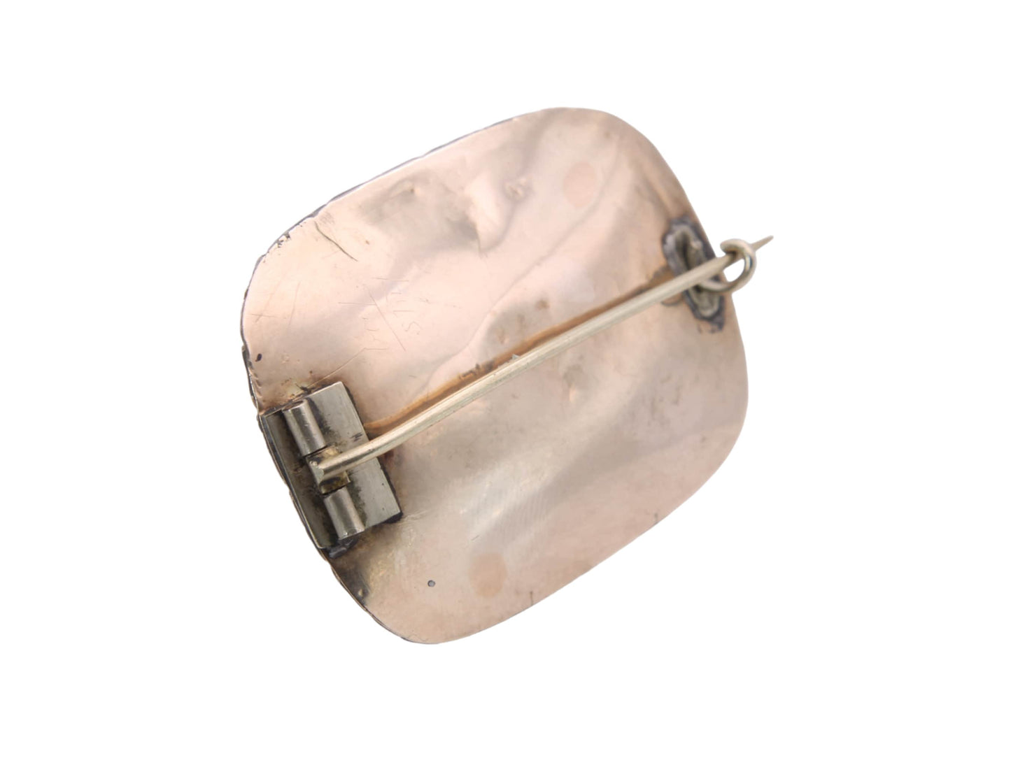 Antique Victorian Large 9ct Gold Enamel Mourning Brooch 'In Memory Of'