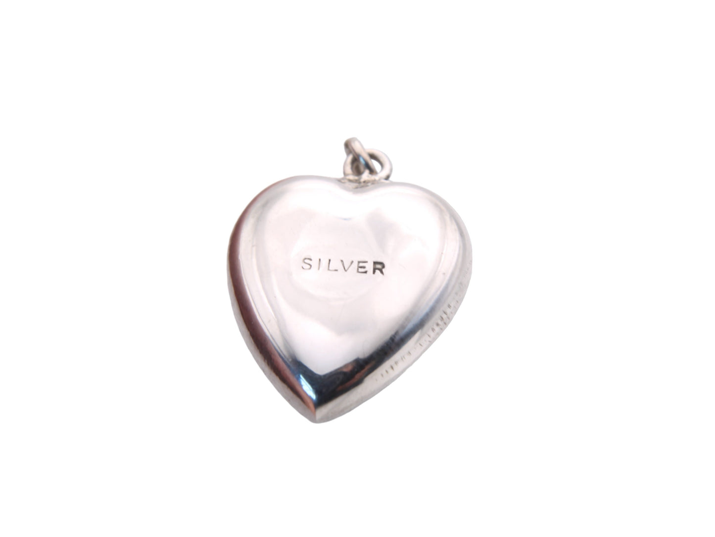 Art-Deco-Sterling-Silver-Puffy-Heart-Pendant