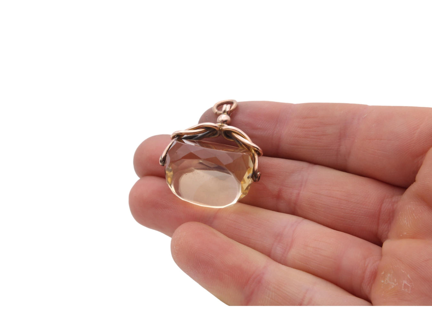 Antique-9ct-Gold-Citrine-Spinner-Pendant