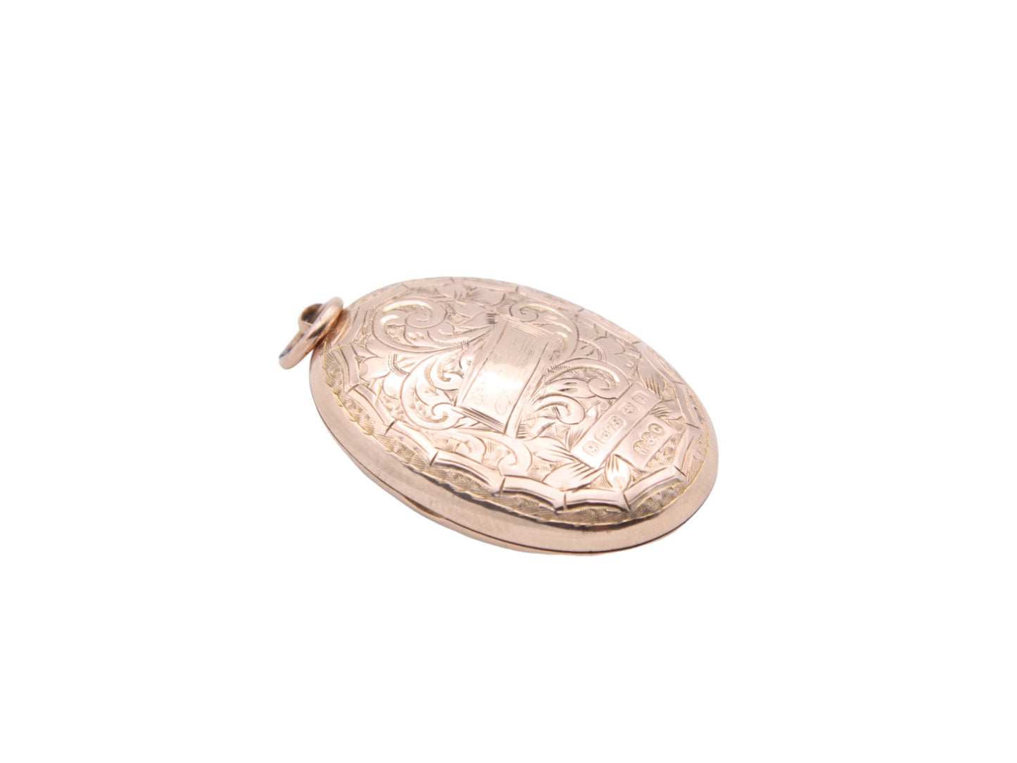Antique Edwardian 9ct Gold Engraved Locket