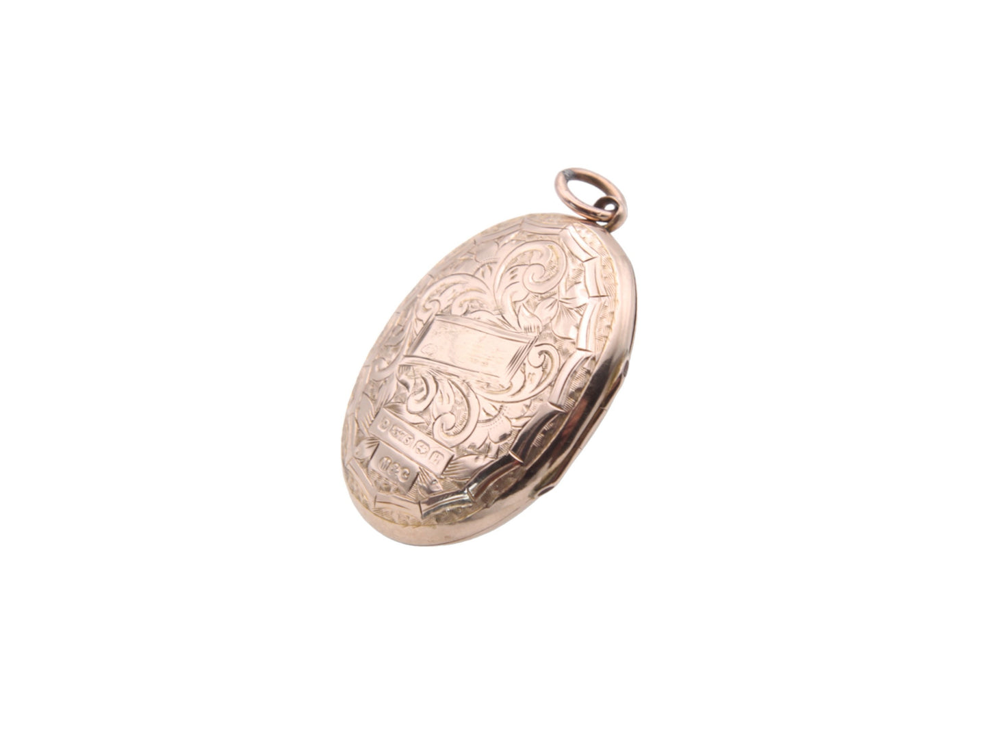 Antique Edwardian 9ct Gold Engraved Locket