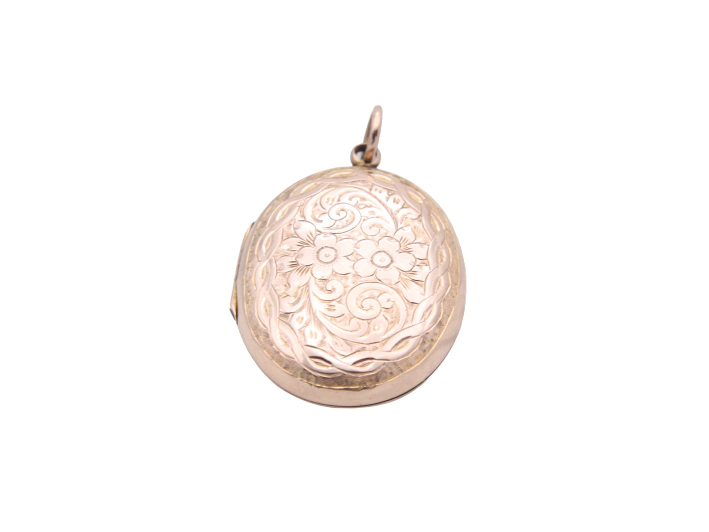 Antique Edwardian 9ct Gold Engraved Locket