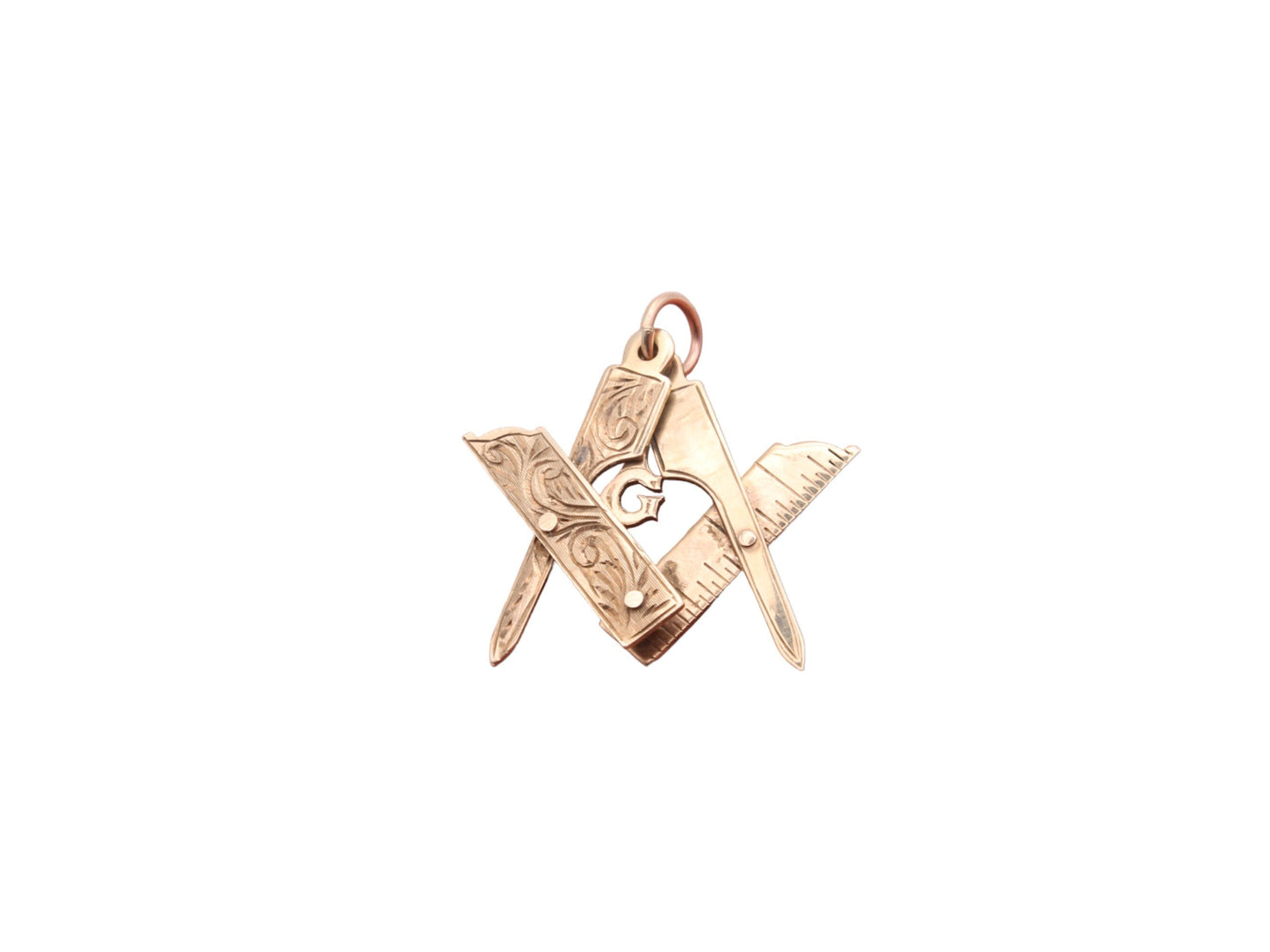 Vintage 9ct Gold Unfolding Masonic Pendant Charm