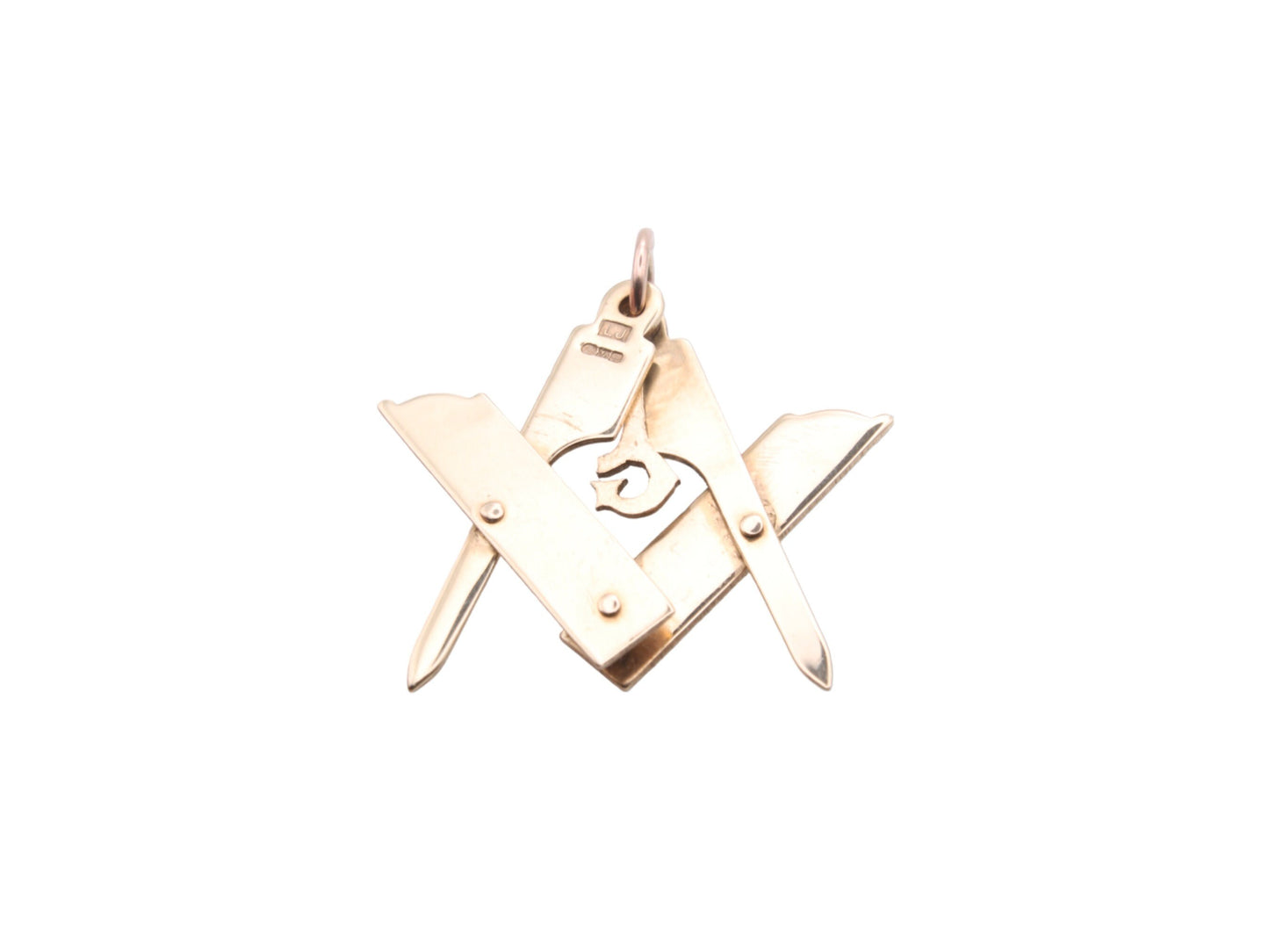 Vintage 9ct Gold Unfolding Masonic Pendant Charm
