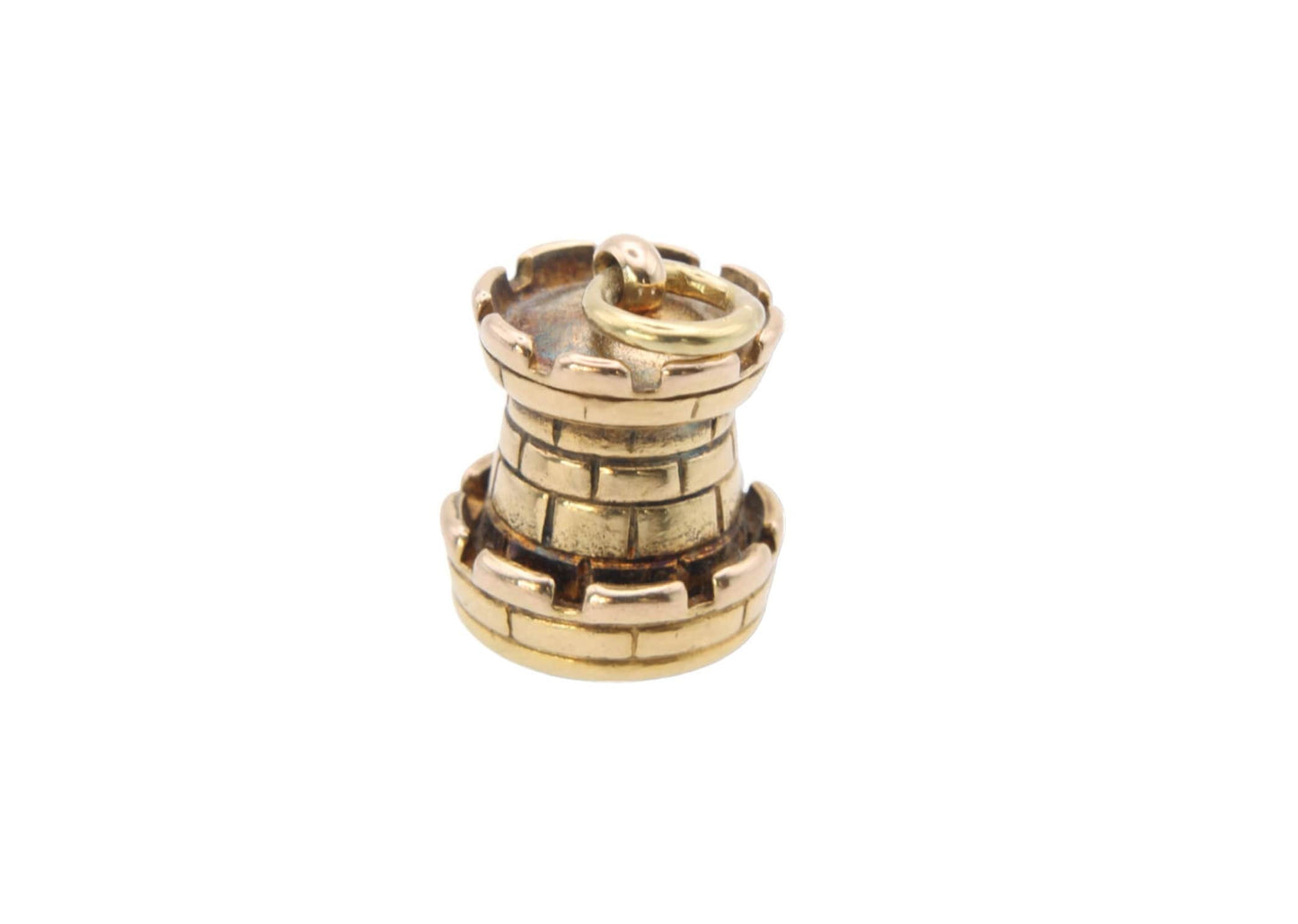 Antique 18ct Gold Castle Turret Tower Pendant