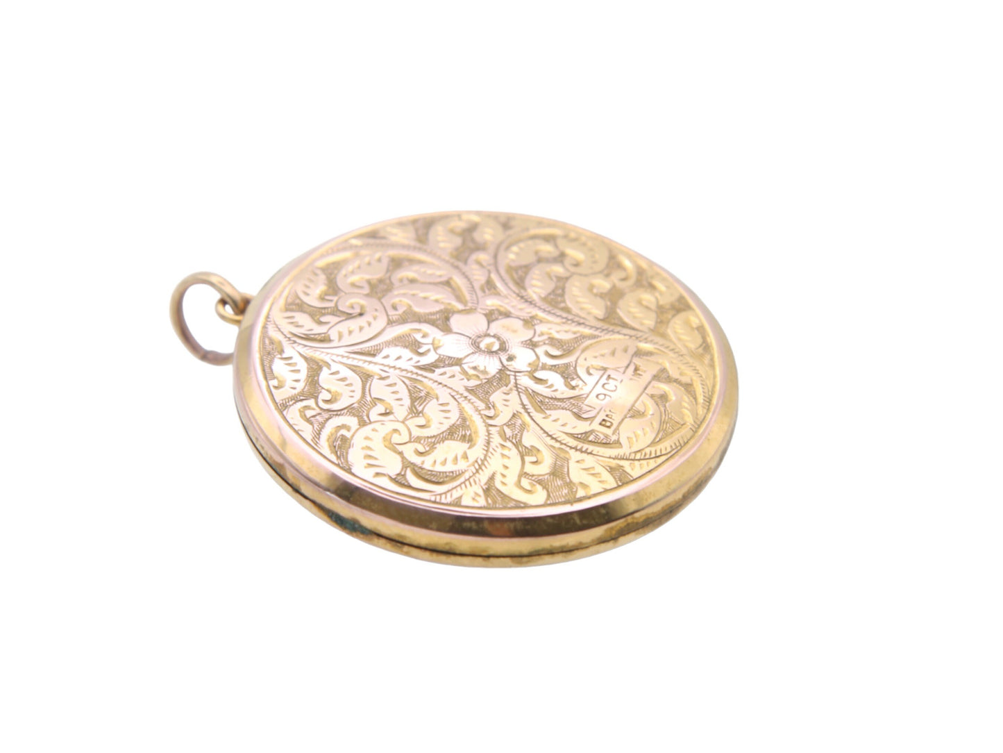Antique 9ct Gold Large Forget-Me-Not Locket