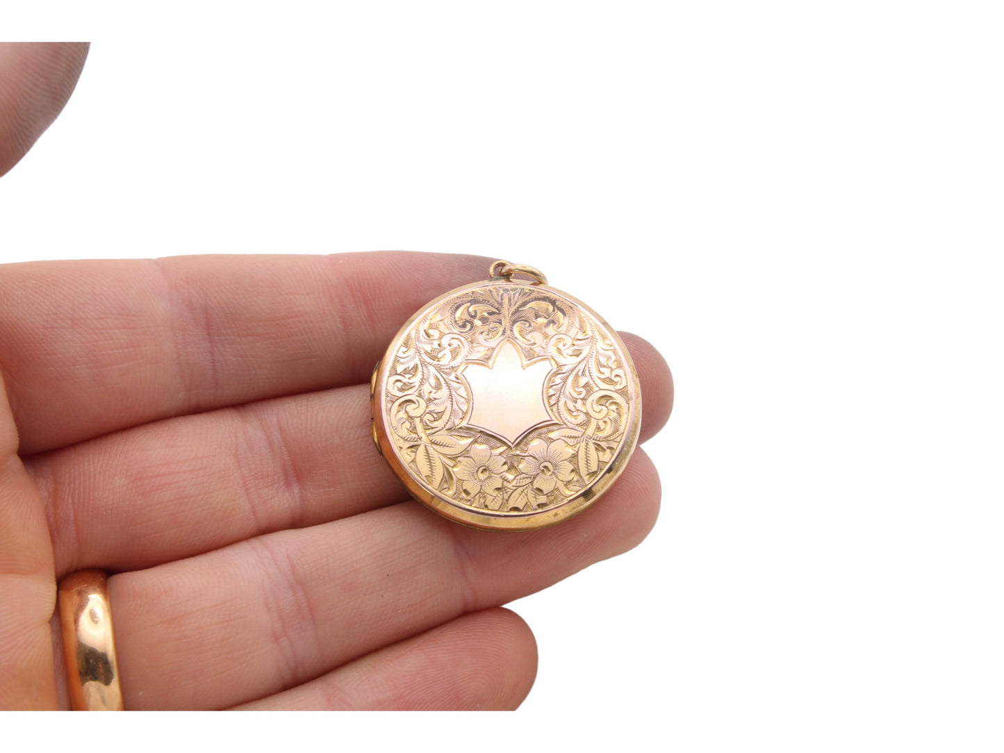 Antique 9ct Gold Large Forget-Me-Not Locket