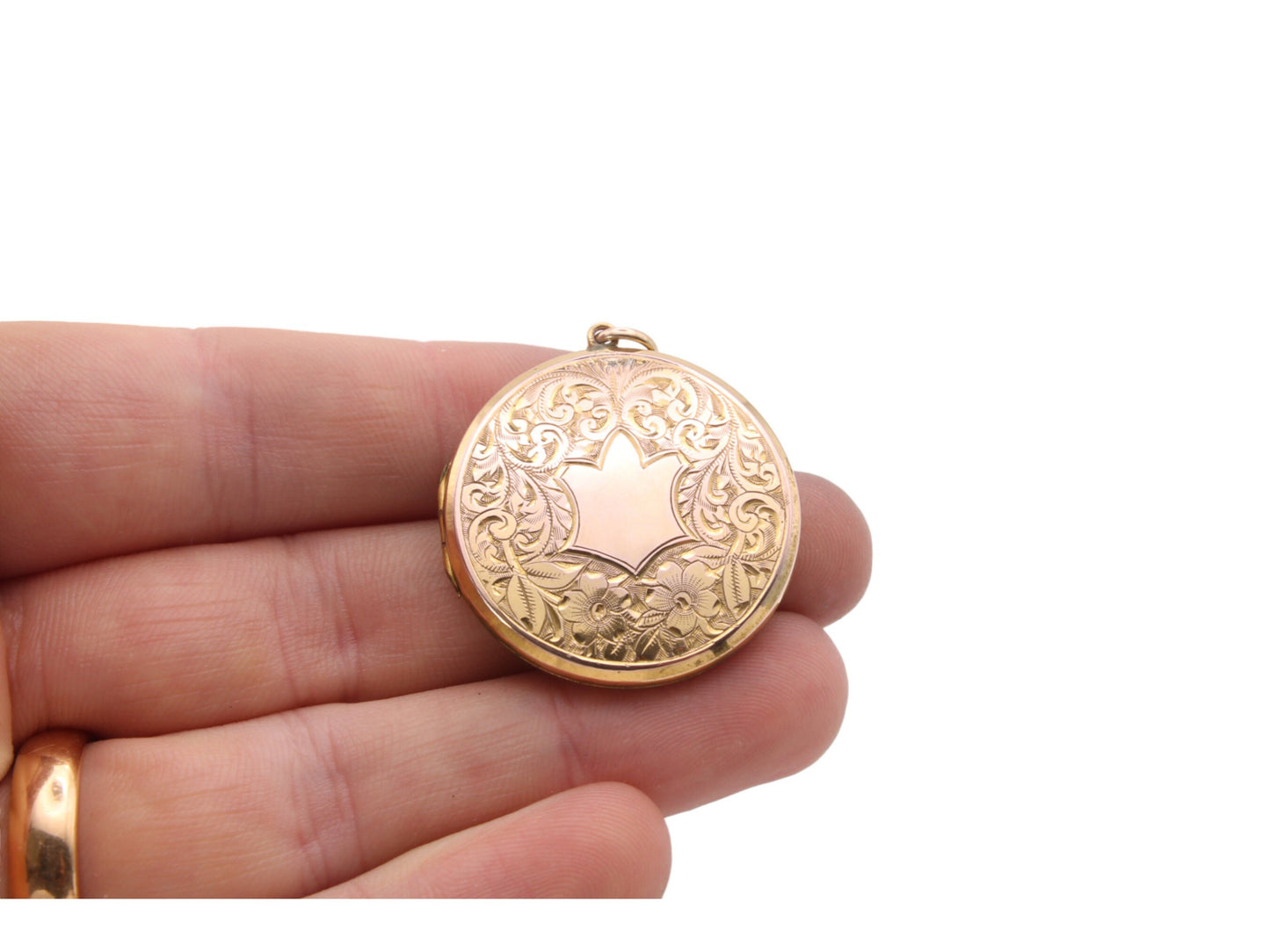 Antique 9ct Gold Large Forget-Me-Not Locket