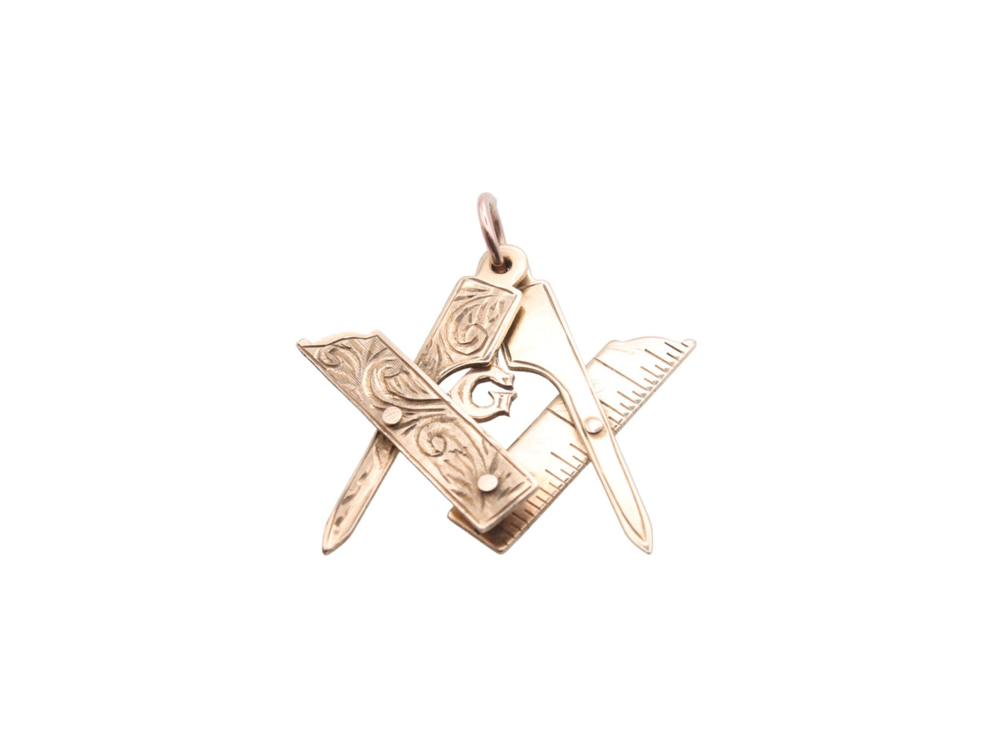 Vintage 9ct Gold Unfolding Masonic Pendant Charm