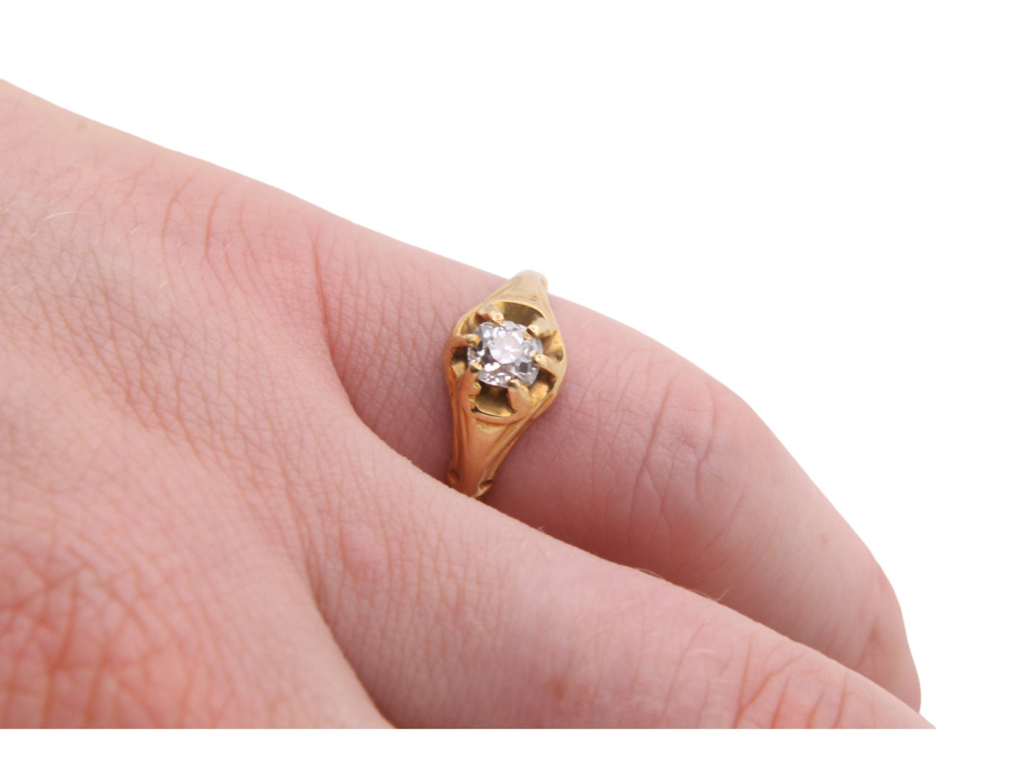 Antique 18ct Yellow Gold Diamond Ring .3ct