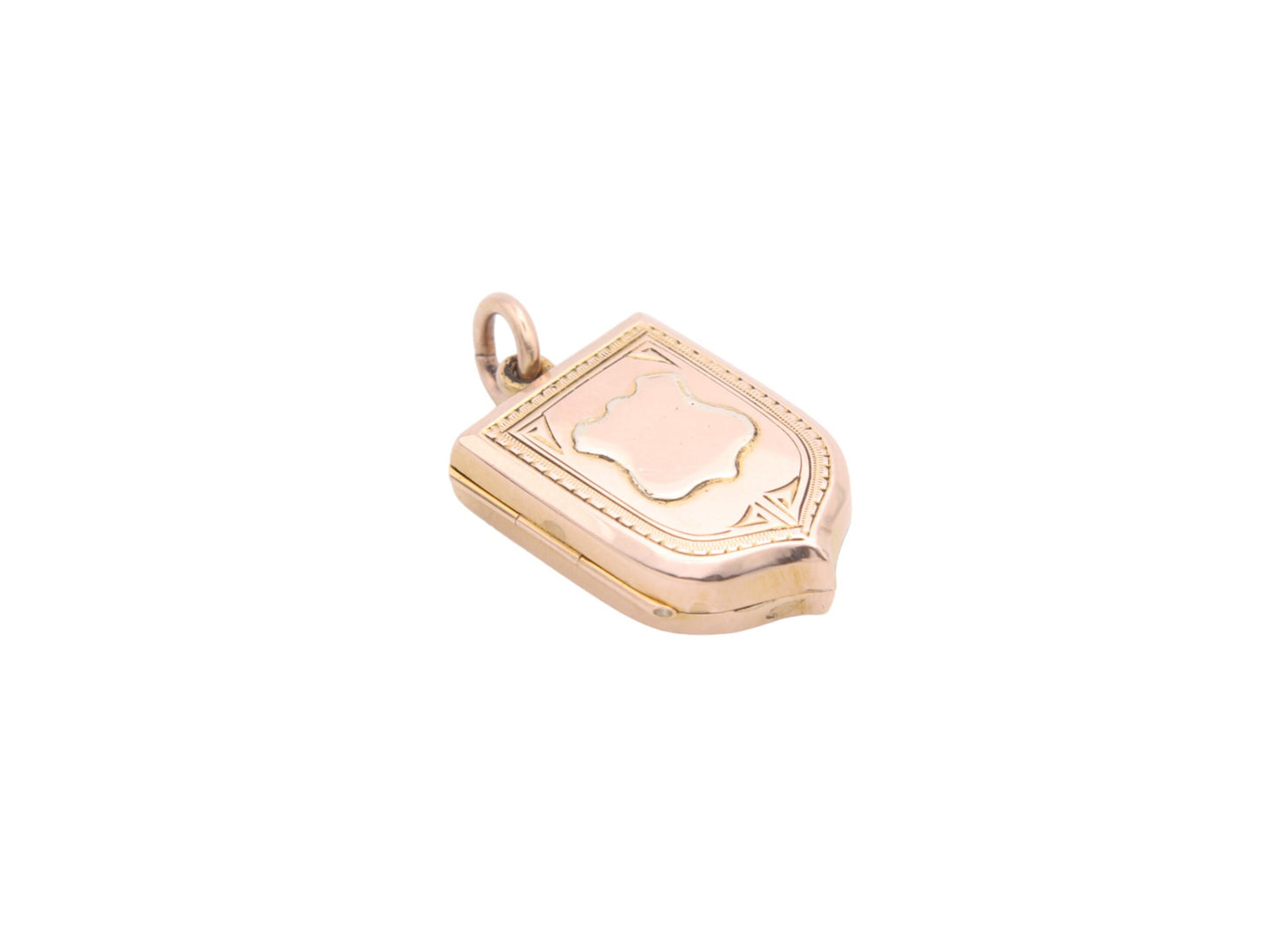 Antique-9ct-Gold-Shield-Shaped-Locket