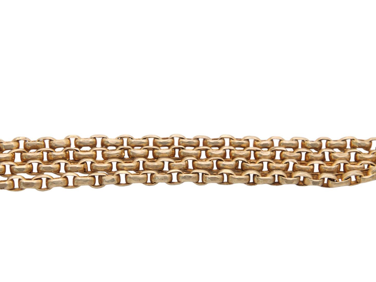 Antique Victorian 9ct Rolled Yellow Gold Long Guard Necklace - 53"