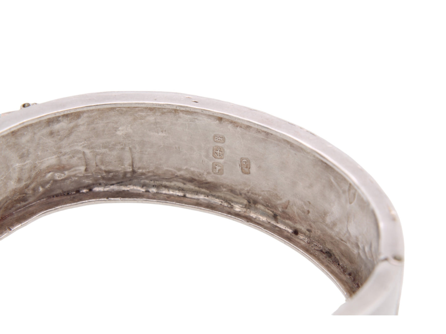 Antique Victorian Decorative Silver Buckle Bangle, 1884