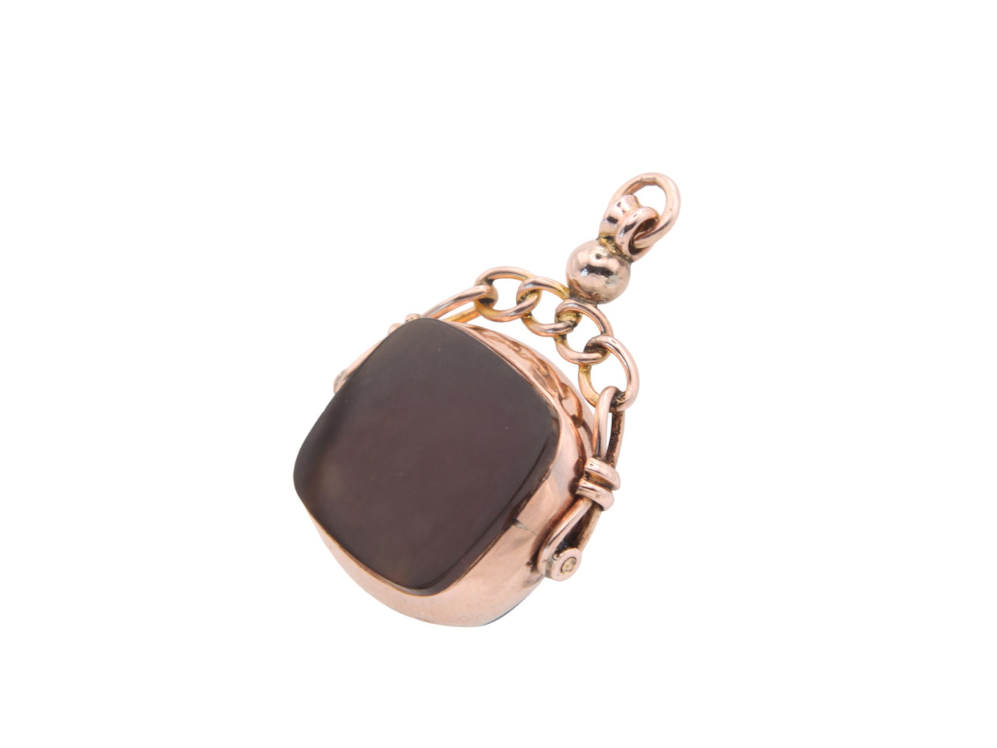 Antique-9ct-Rose-Gold-Bloodstone-Carnelian-Spinner-Pendant