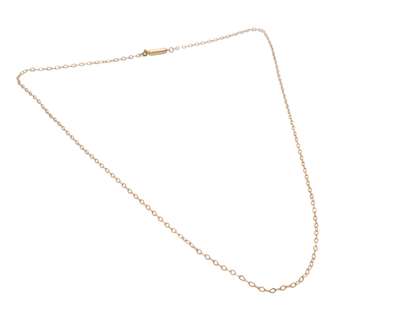 Antique 9ct Gold Dainty Rolo Link Necklace Chain, 16.5"