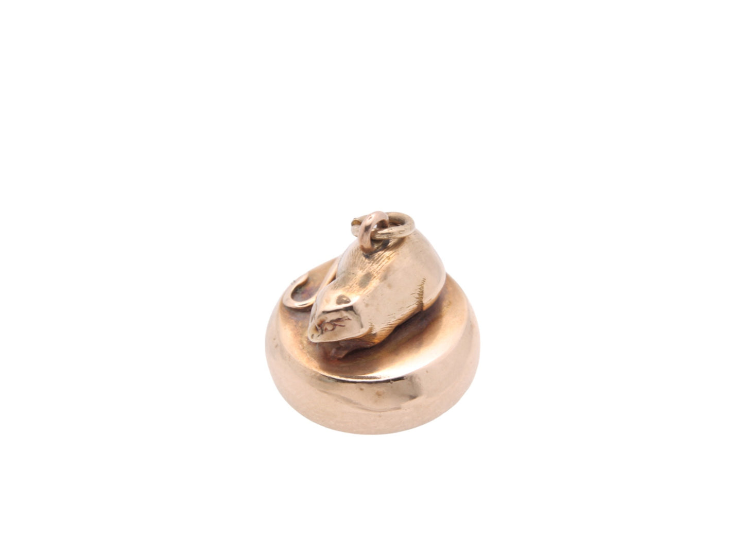Antique 9ct Gold Mouse Pendant Fob