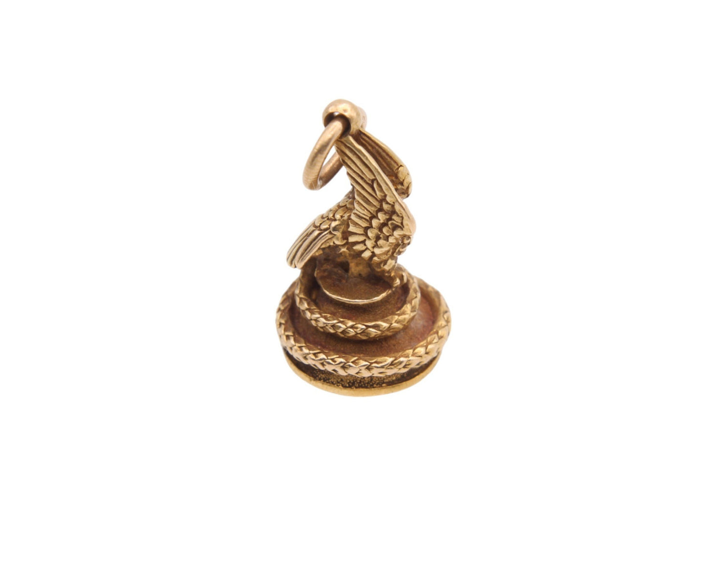 Antique 15ct Gold Phoenix And Snake Pendant Seal