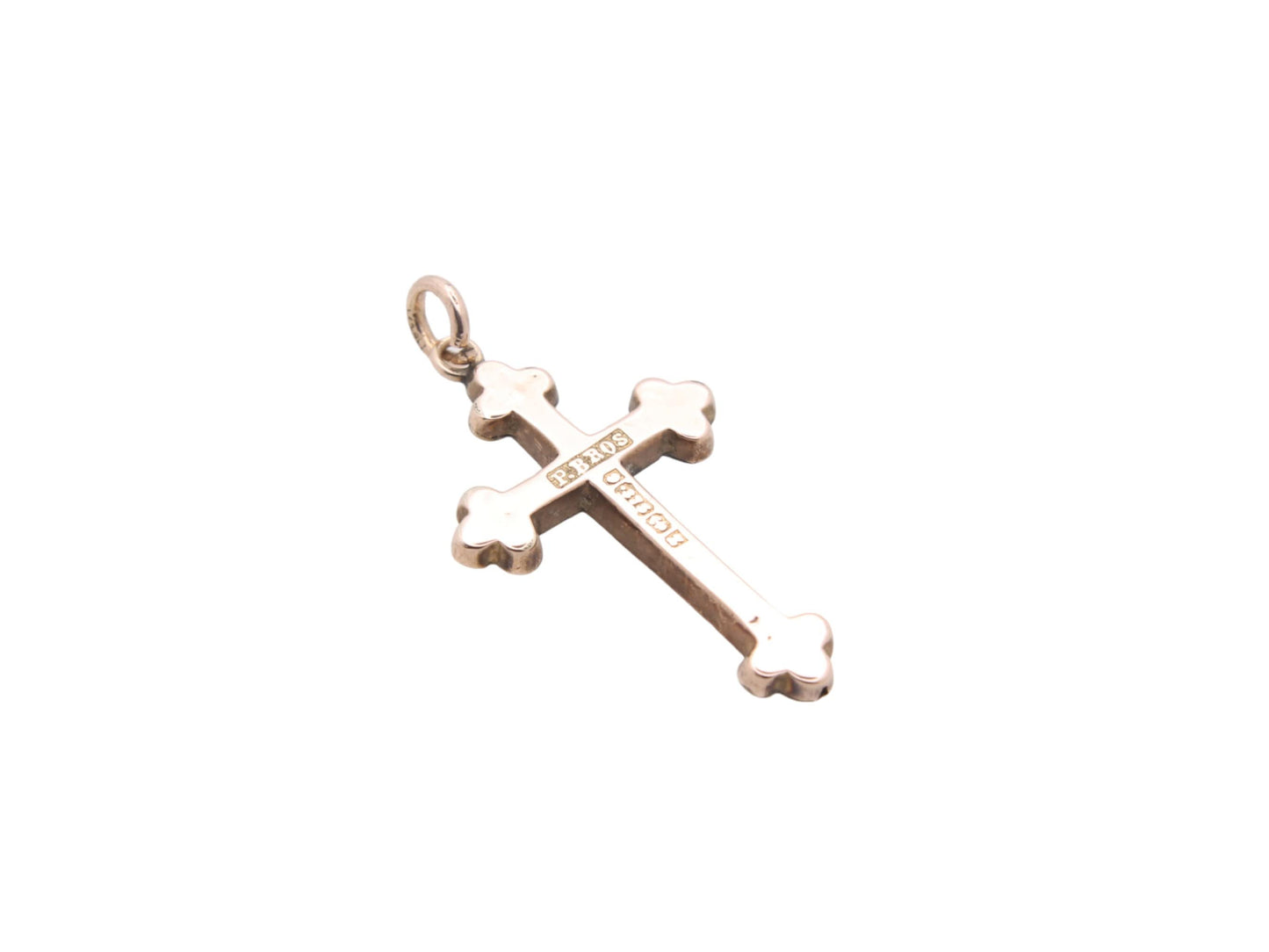 Antique 9ct Gold Engraved Cross Pendant