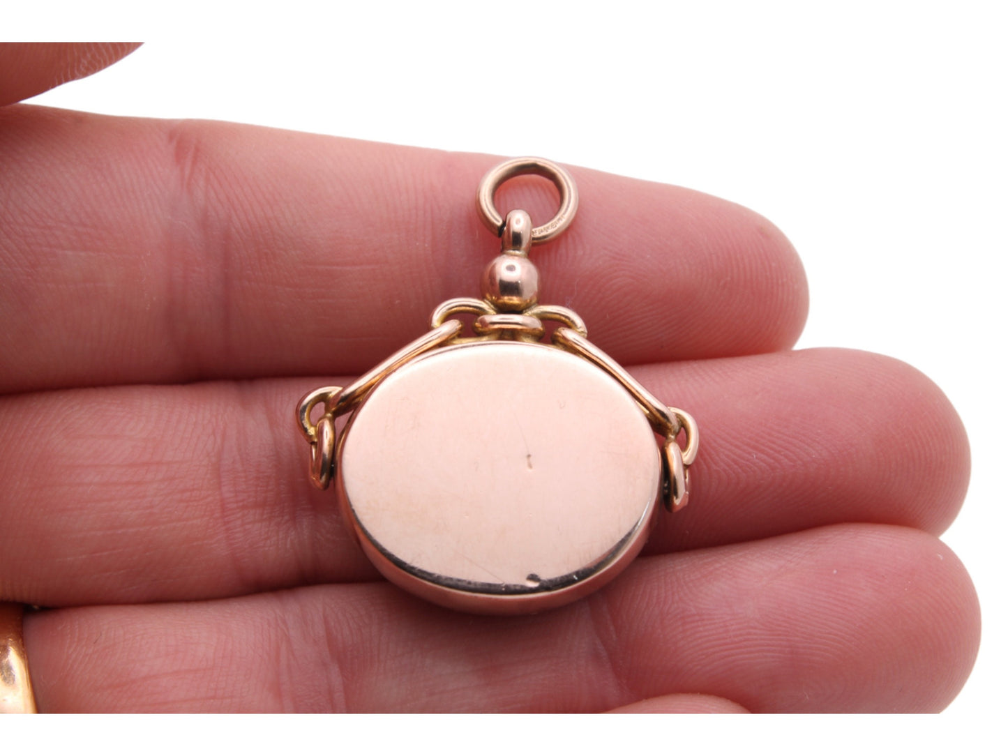 Antique 9ct Gold Bloodstone Spinner Pendant