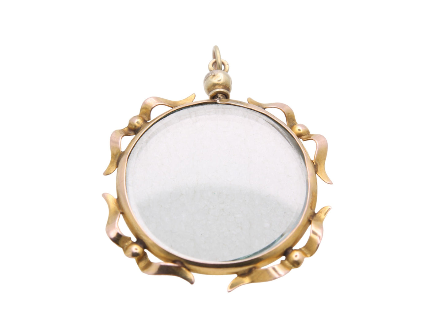 Antique 9ct Gold Glass Pendant Locket
