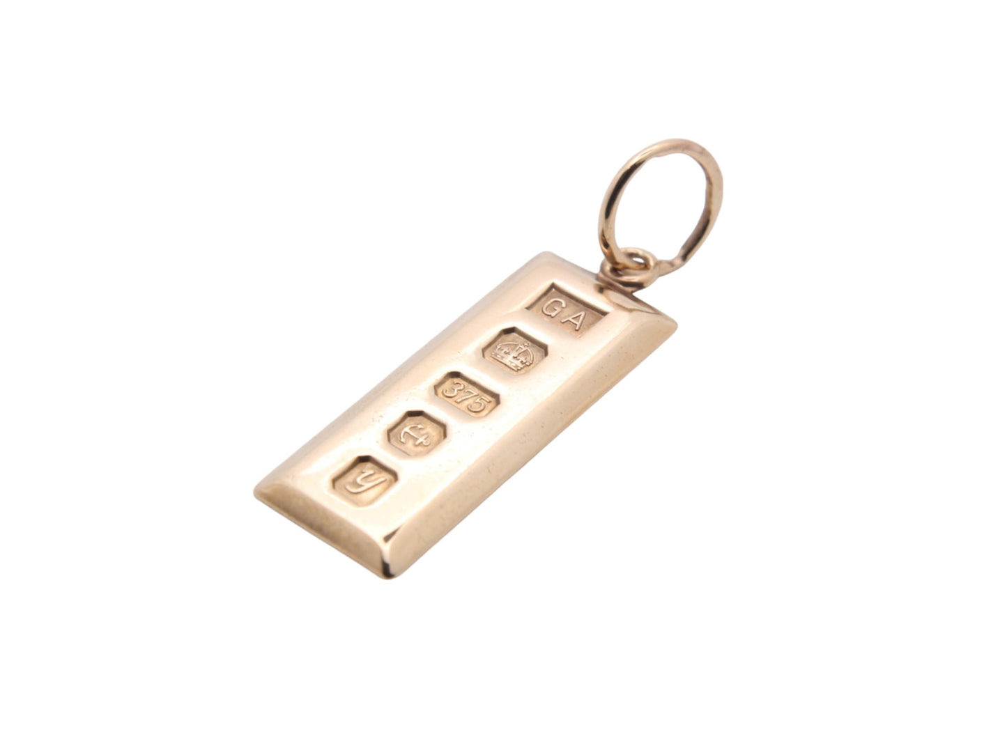 Vintage 9ct Gold Ingot Bar Pendant